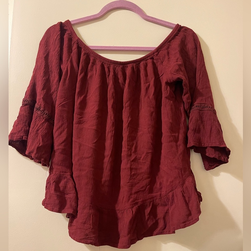 Off Shoulder Maroon top
